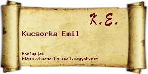 Kucsorka Emil névjegykártya